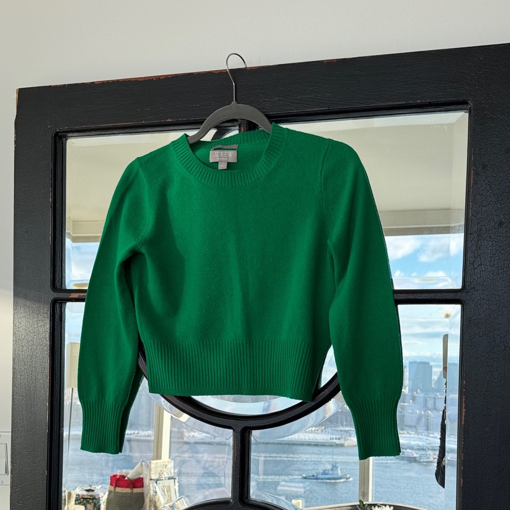 J. Crew Vibrant Green Crew Neck Sweater